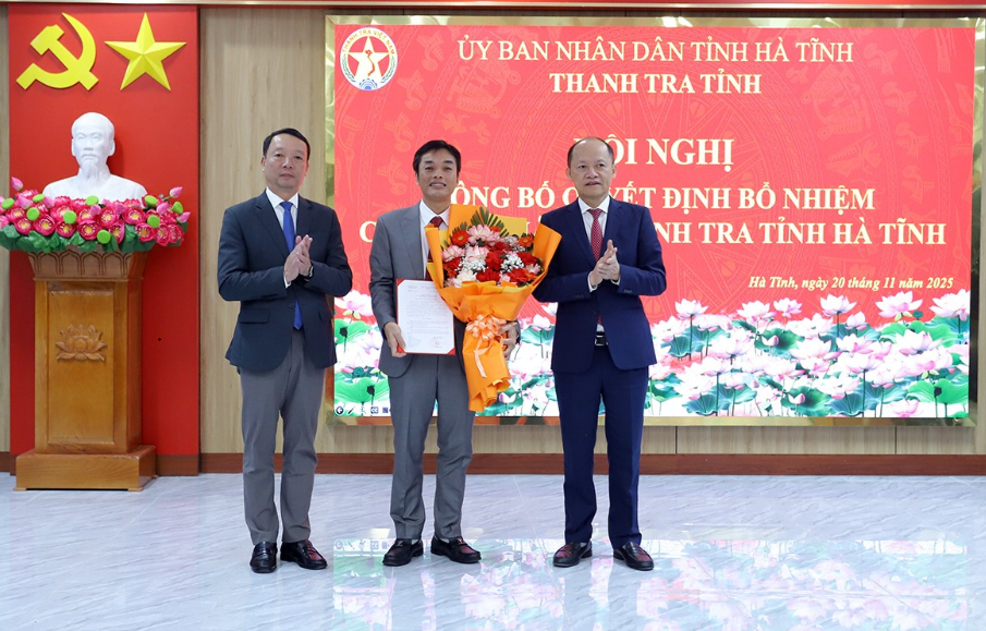 Hà Tĩnh: Công bố quyết định bổ nhiệm Chánh Thanh tra tỉnh