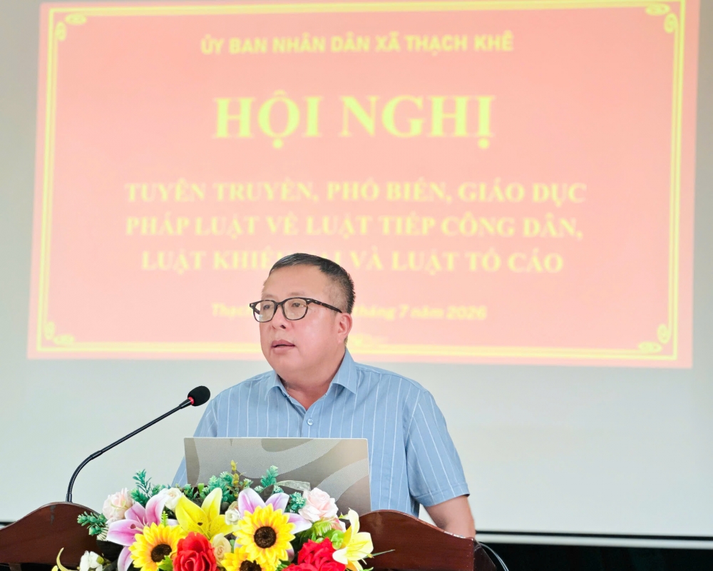 Thanh tra tỉnh tập huấn, phổ biến các điểm mới quan trọng của Luật Tiếp công dân, Luật Khiếu nại và Luật Tố cáo năm 2026 tại xã Thạch Khê