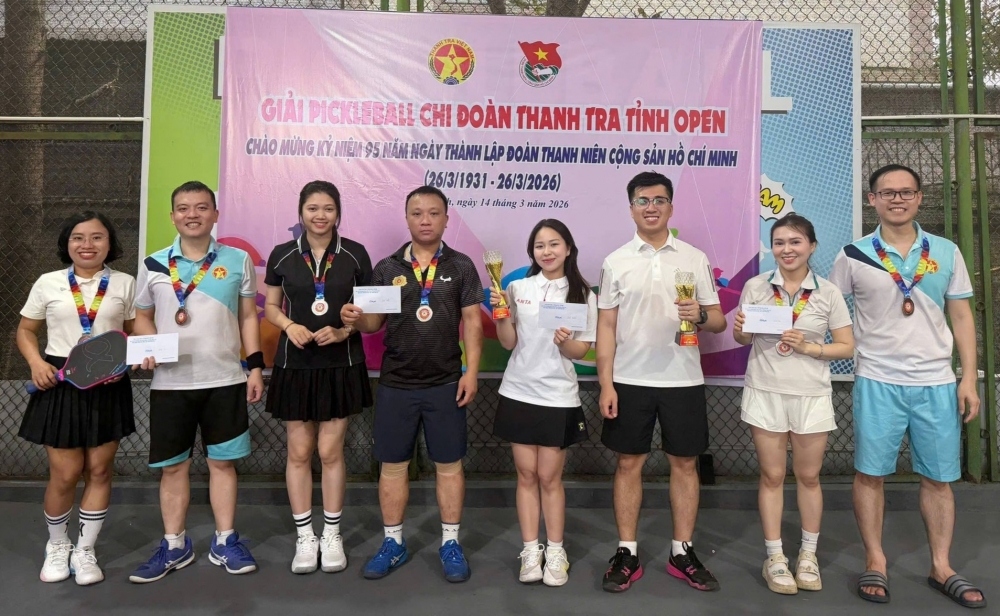 Sôi nổi Giải Pickleball Chi đoàn Thanh tra tỉnh chào mừng 95 năm Ngày thành lập Đoàn TNCS Hồ Chí Minh