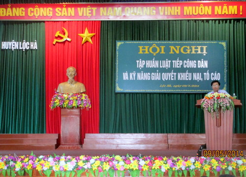 Ủy ban nhân dân huyện Lộc Hà phối hợp với Thanh tra tỉnh triển khai thành công Hội nghị tập huấn Luật Tiếp công dân và Kỹ năng giải quyết khiếu nại, tố cáo.