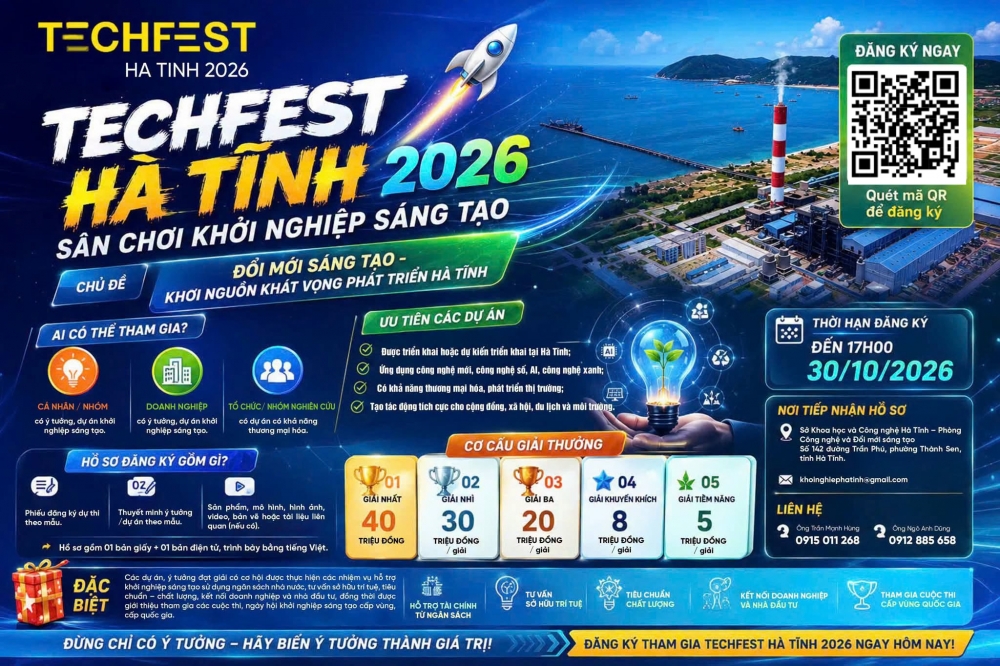 Phát động cuộc thi khởi nghiệp đổi mới sáng tạo - TECHFEST Hà tĩnh 2026: khơi nguồn khát vọng phát triển quê hương