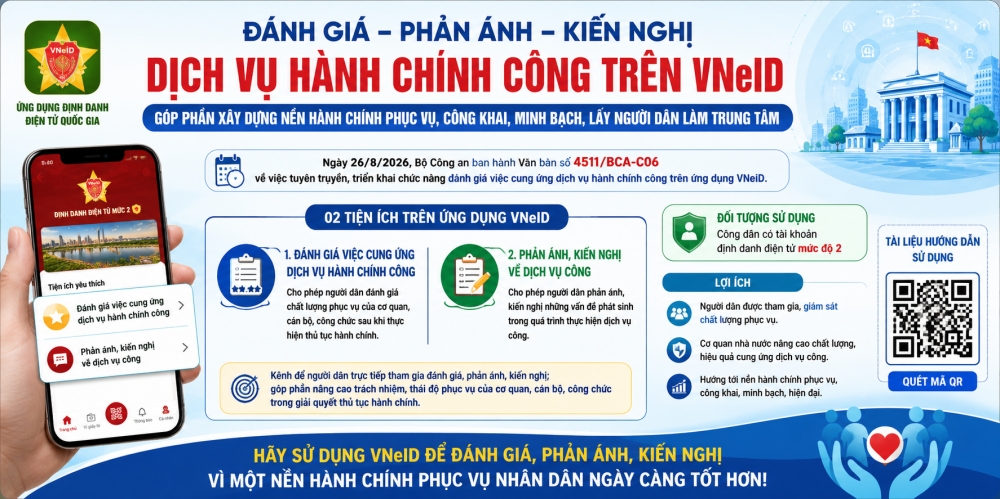 Tuyên truyền, triển khai chức năng đánh giá và phản ánh về dịch vụ hành chính công trên ứng dụng VNeID